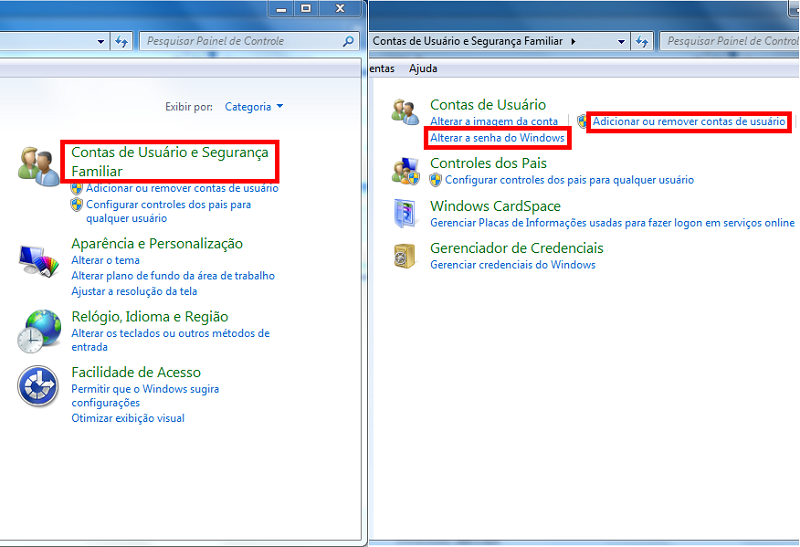 conta de usuario no windows